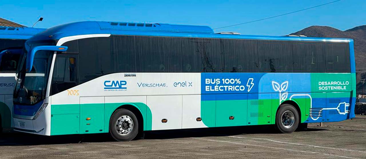 primera flota de buses 100% eléctricos para la minería