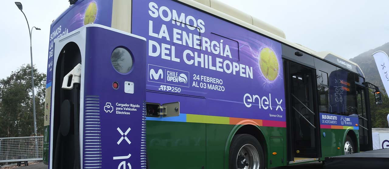 Bus eléctrico Enel X para Movistar Chile Open 2024