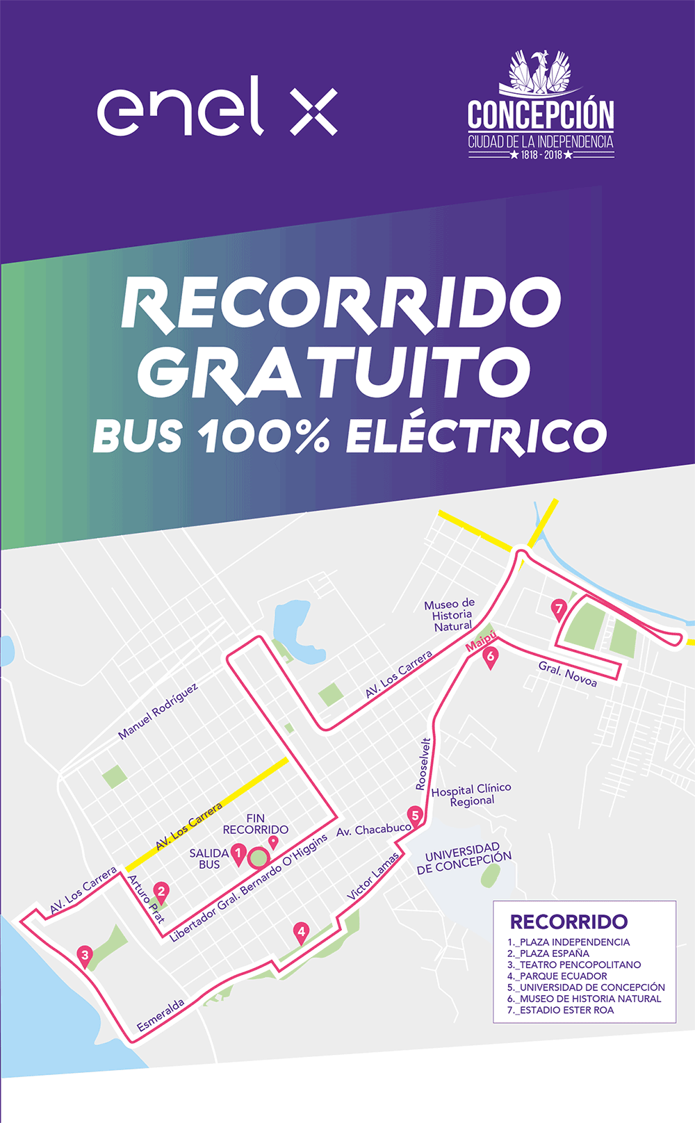 Recorrido Bus Eléctrico Concepción
